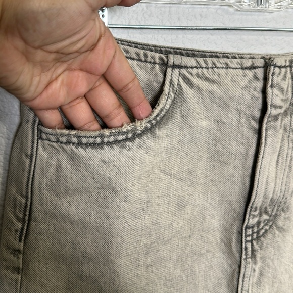 Zara Gray Wash Denim Pencil Short Jean Skirt Womens Small Back Split Coquette - Picture 3 of 12